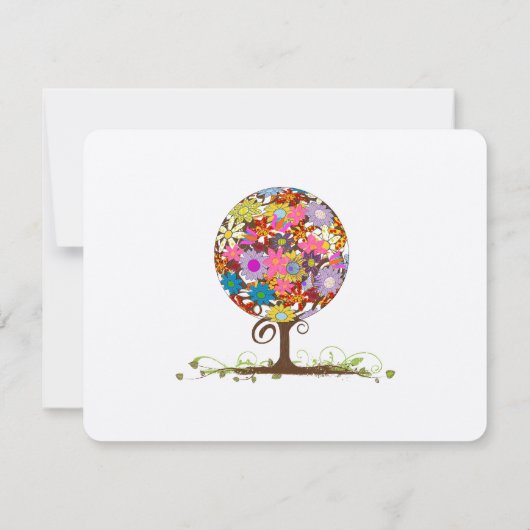 魔法の森の愛のサークル結婚式招待状 出欠カード (裏面)