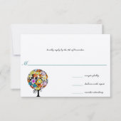 魔法の森の愛のサークル結婚式招待状 出欠カード (正面)