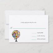 魔法の森の愛のサークル結婚式招待状 招待状 (正面)