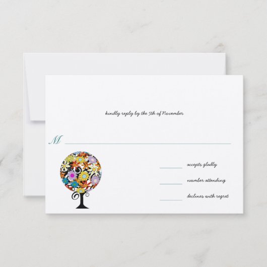 魔法の森の愛のサークル結婚式招待状 招待状 (正面)