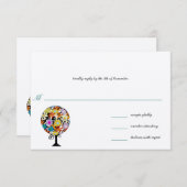 魔法の森の愛のサークル結婚式招待状 招待状 (正面/裏面)