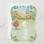 魔法の森の愛のサークル結婚式招待状 招待状 (裏面)