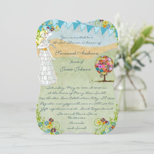 魔法の森の愛のサークル結婚式招待状 招待状 (スタンド正面)