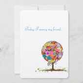 魔法の森の愛のサークル結婚式招待状 招待状 (裏面)