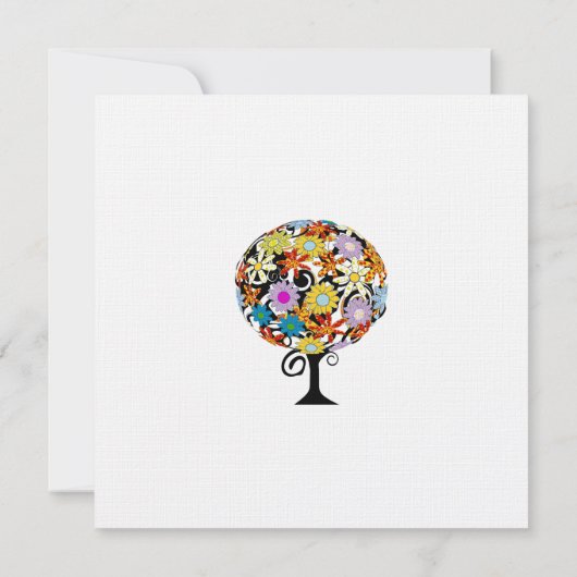 魔法の森の愛のサークル結婚式招待状 招待状 (裏面)