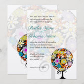 魔法の森の愛のサークル結婚式招待状 招待状 (正面/裏面)