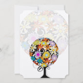 魔法の森の愛のサークル結婚式招待状 招待状 (裏面)