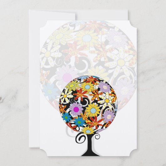 魔法の森の愛のサークル結婚式招待状 招待状 (裏面)