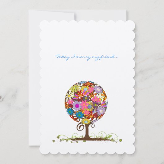 魔法の森の愛のサークル結婚式招待状 招待状 (裏面)