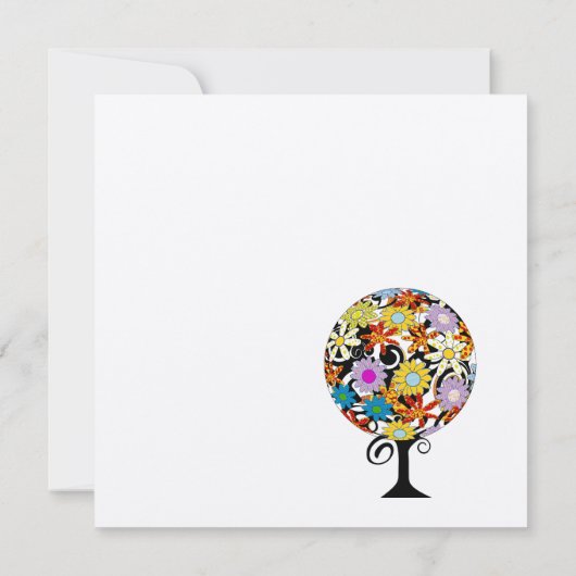 魔法の森の愛のサークル結婚式招待状 招待状 (裏面)