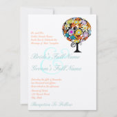 魔法の森の愛のサークル結婚式招待状 招待状 (正面)