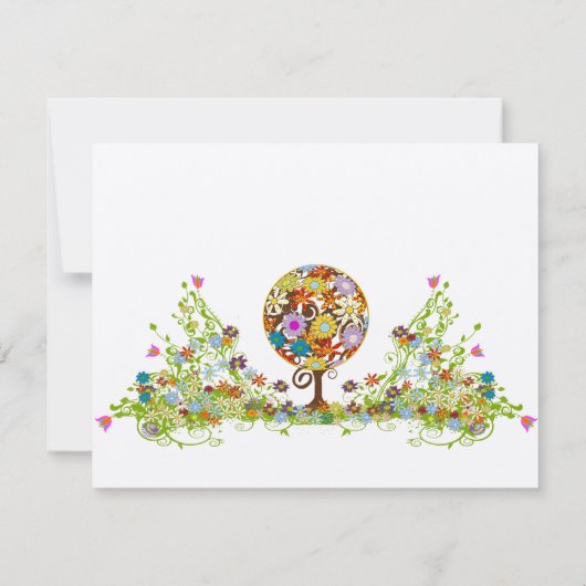 魔法の森の愛のサークル結婚式招待状 招待状 (裏面)