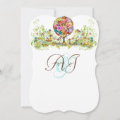 魔法の森の愛のサークル結婚式招待状 招待状 (裏面)