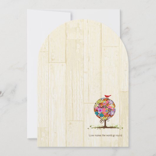 魔法の森の愛のサークル結婚式招待状 招待状 (裏面)