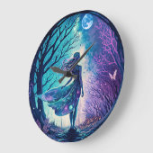 魔法の森の時計の妖精 ラージ壁時計 (傾斜)