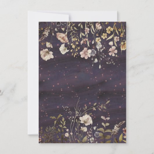 魔法の森の月明かりの赤ちゃんシャワー 招待状 (裏面)