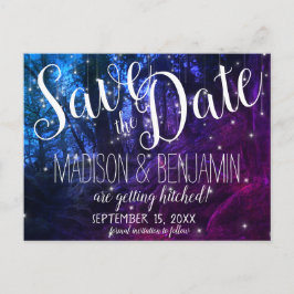 魔法の森の木フェアリーのライトは日付を保存 ポストカード