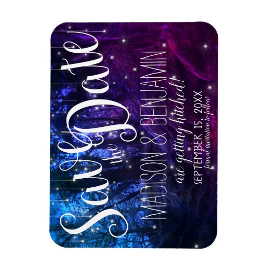 魔法の森の木フェアリーのライトは日付を保存 マグネット (縦)