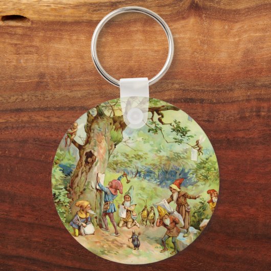 魔法の森の格言、小人、妖精 キーホルダー (正面)