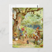 魔法の森の格言、小人、妖精 ポストカード (正面/裏面)