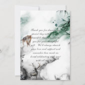 魔法の森の狐 オオカミ 鹿の結婚式のお礼 招待状 (裏面)