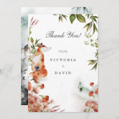 魔法の森の狐 オオカミ 鹿の結婚式のお礼 招待状 (正面/裏面)