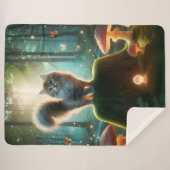 魔法の森の猫毛布 シェルパブランケット (正面(横))