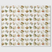 魔法の森の生き物の包装紙転が ラッピングペーパー (フラット)