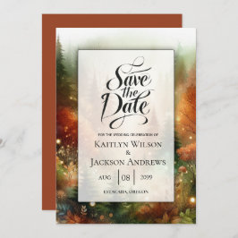 魔法の森の秋の輝き ウェディング セーブザデート