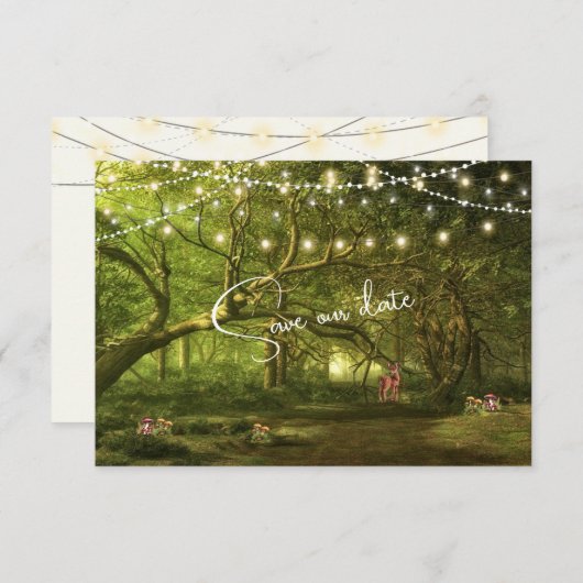 魔法の森の結婚式 ライト キノコ 鹿の子 セーブザデート (正面/裏面)