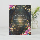 魔法の森の緑のフローラバプテスマ招待状 招待状 (スタンド正面)