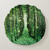魔法の森の緑の謎 ラウンドクッション (正面)