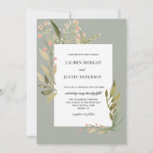 魔法の森の花の結婚式招待状 招待状 (正面)