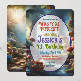 魔法の森の誕生日パーティーへの招待 招待状