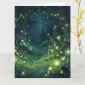 魔法の森の輝き　神秘的な夜 カード (黄色い花)