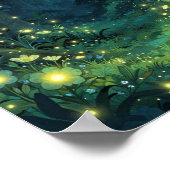 魔法の森の輝き　神秘的な夜 ポスター (角)