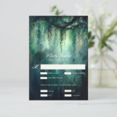 魔法の森の魔法の妖精のライトウェディングRSVP 出欠カード (スタンド正面)