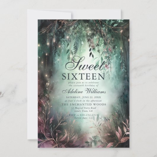 魔法の森の魔法の書道シック甘い16 招待状 (正面)