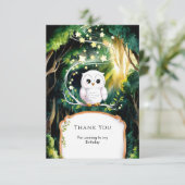 魔法の森へのフクロウの誕生日 サンキューカード (スタンド正面)