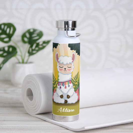 魔法の森めい想の可愛いラマ ウォーターボトル (ヨガ)