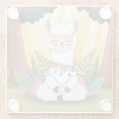 魔法の森めい想の可愛いラマ ガラスコースター (裏面)