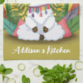 魔法の森めい想の可愛いラマ キッチンタオル (折り畳み)