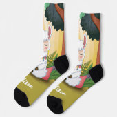 魔法の森めい想の可愛いラマ ソックス (左)