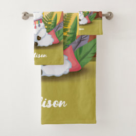 魔法の森めい想の可愛いラマ バスタオルセット