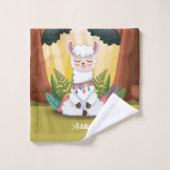 魔法の森めい想の可愛いラマ バスタオルセット (ウォッシュタオル)