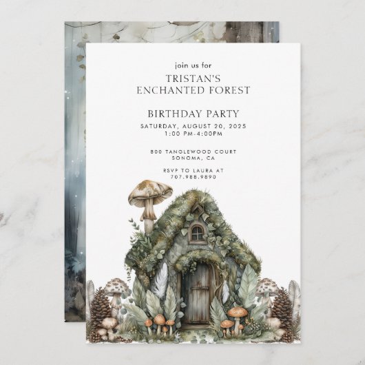 魔法の森キッドの誕生日 招待状 (正面/裏面)