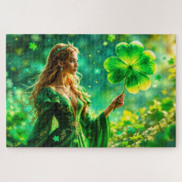 魔法の森セントパトリックの日自然妖精の芸術 ジグソーパズル