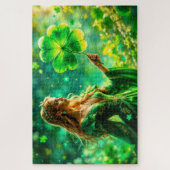 魔法の森セントパトリックの日自然妖精の芸術 ジグソーパズル (縦)