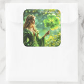 魔法の森セントパトリックの日自然妖精の芸術 スクエアシール (バッグ)