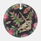 魔法の森ユニコーンのダークパターン。 ガラスオーナメント (正面)